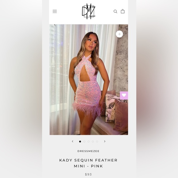 dressmezee Kady Sequin Fearher Mini - Size XS - Picture 4 of 7